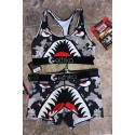 Lovely Casual Letter Printed Grey Two-piece Shorts Set