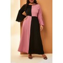 Lovely Casual Patchwork Black Knee Length Plus Size Dress