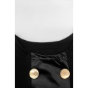 Lovely Casual Buttons Design Black T-shirt